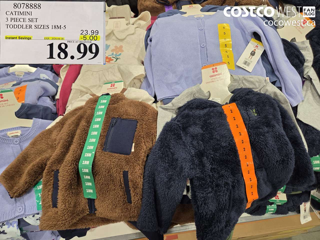 8078888 CATIMINI 3 PIECE SET TODDLER SIZES 18M-5 ($5.00 INSTANT SAVINGS EXPIRES ON 2026-04-18) $18.99