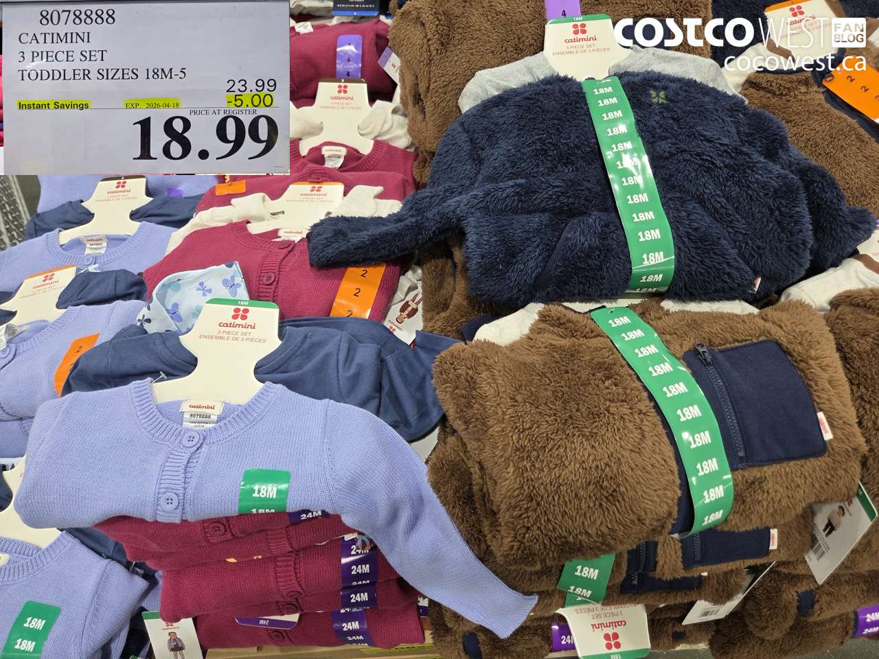 807888 CATIMINI 3 PIECE SET TODDLER SIZES 18M-5 ($5.00 INSTANT SAVINGS EXPIRES ON 2026-04-18) $18.99