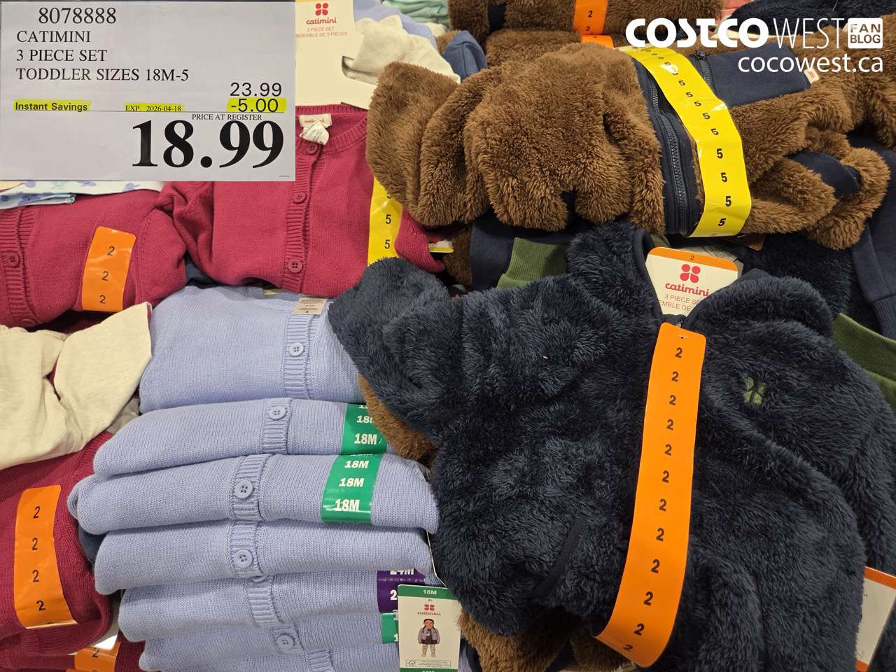 8078888 CATIMINI 3 PIECE SET TODDLER SIZES 18M-5 ($5.00 INSTANT SAVINGS EXPIRES ON 2026-04-18) $18.99