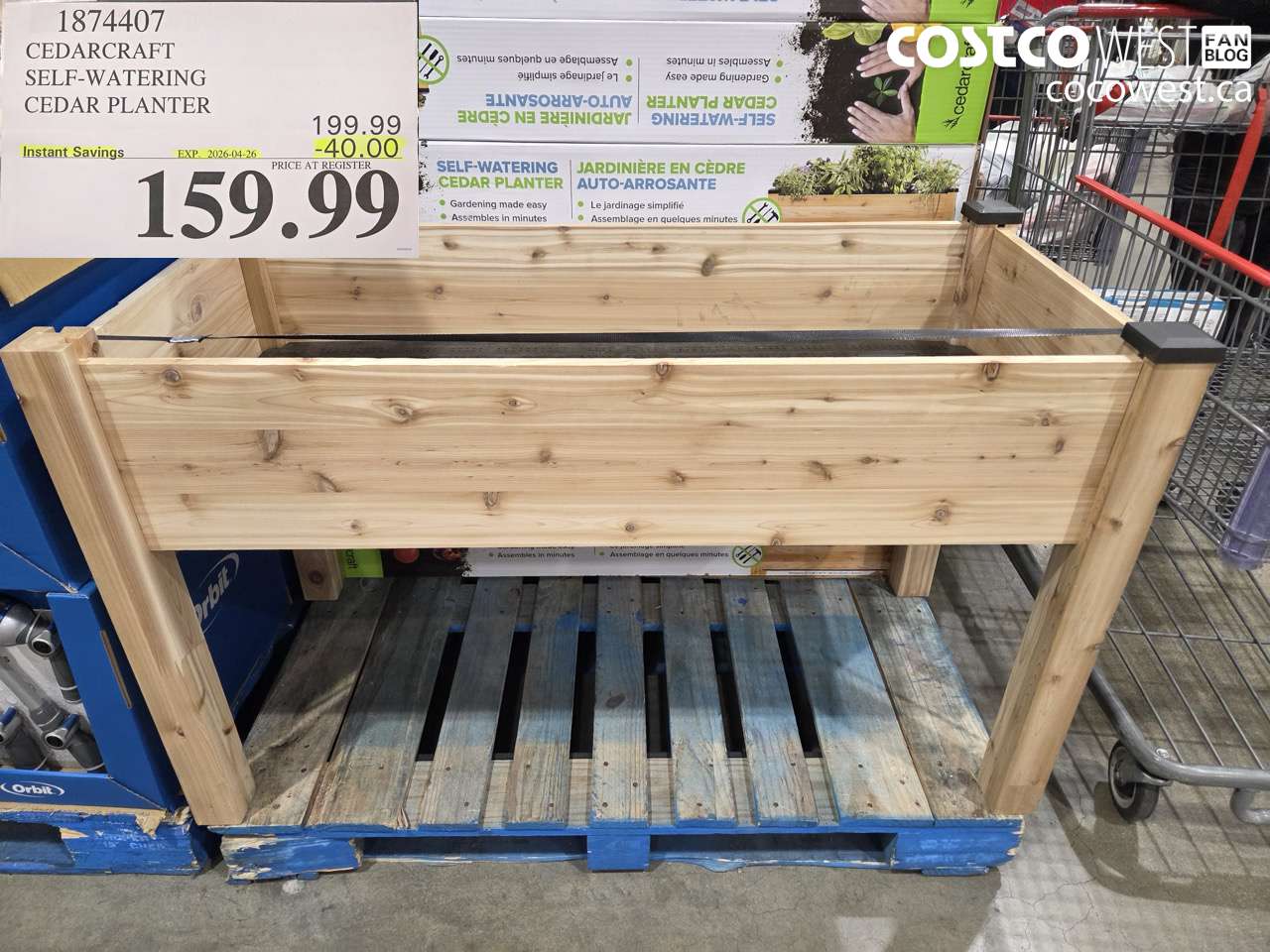 1874407 CEDARCRAFT SELF-WATERING CEDAR PLANTER ($40.00 INSTANT SAVINGS EXPIRES ON 2026-04-26) $159.99