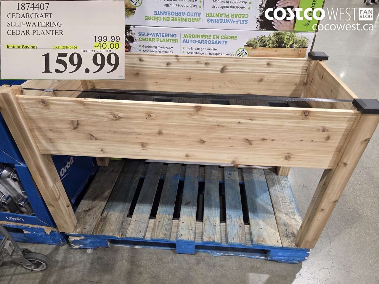 1874407 CEDARCRAFT SELF-WATERING CEDAR PLANTER ($40.00 INSTANT SAVINGS EXPIRES ON 2026-04-26) $159.99