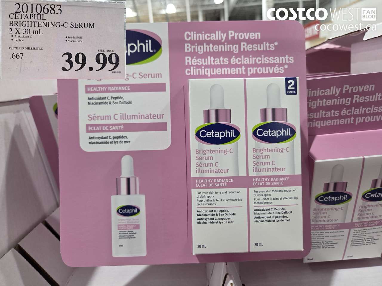 2010683 CETAPHIL BRIGHTENING-C SERUM 2 X 30 ML $39.99