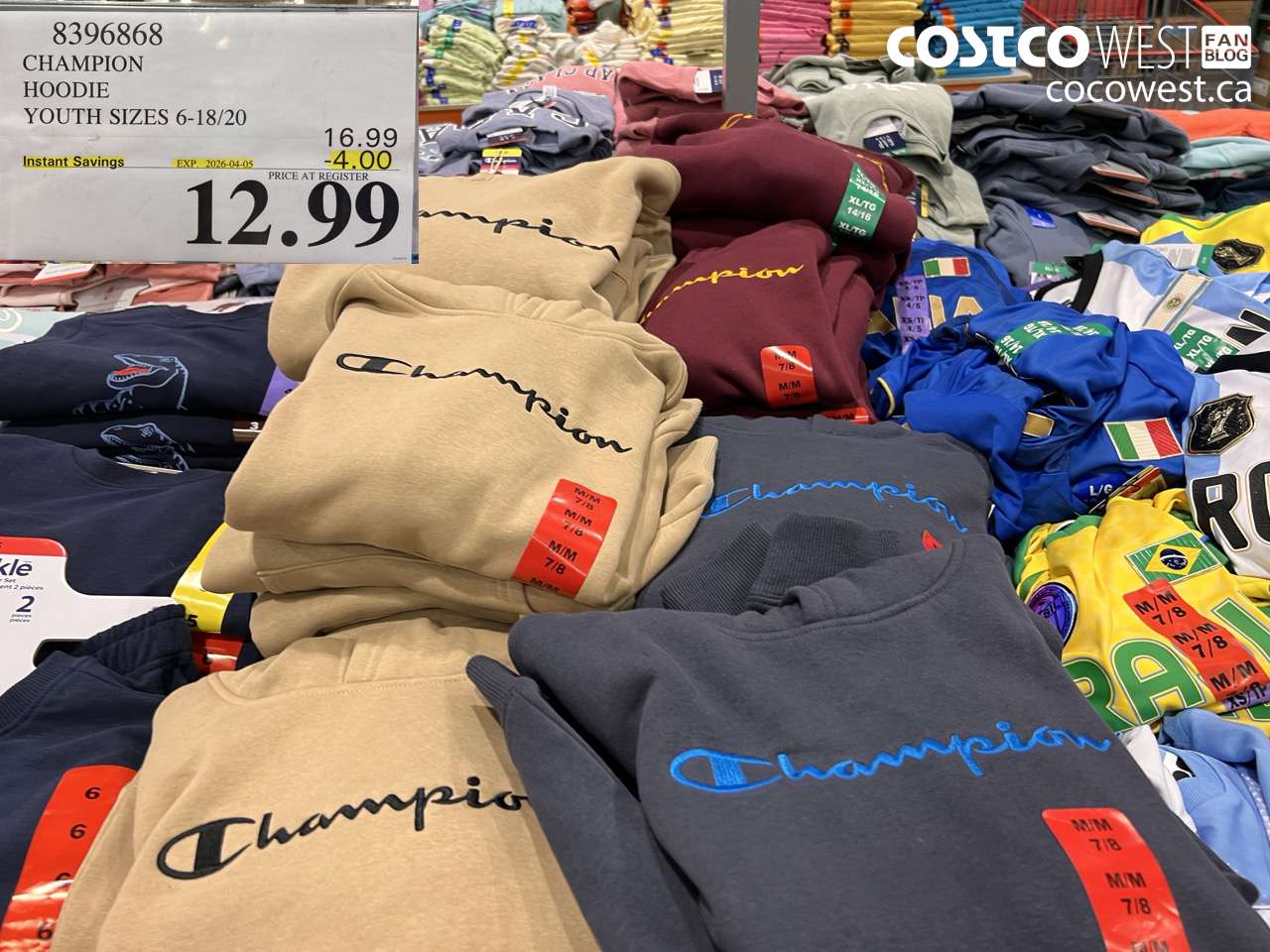 8396868 CHAMPION HOODIE YOUTH SIZES 6-18/20 ($4.00 INSTANT SAVINGS EXPIRES ON 2026-04-05) $12.99