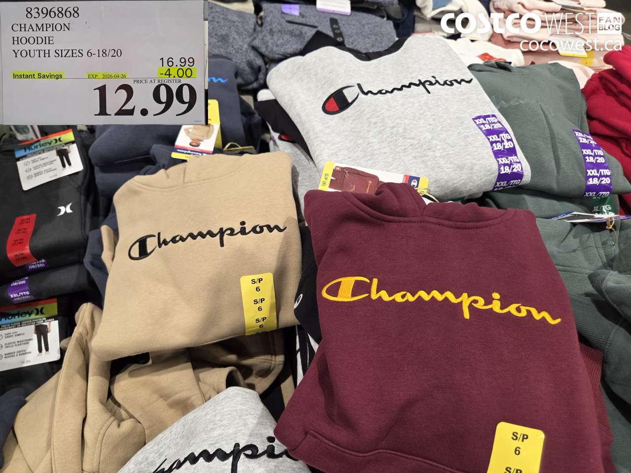 8396868 CHAMPION HOODIE YOUTH SIZES 6-18/20 ($4.00 INSTANT SAVINGS EXPIRES ON 2026-04-26) $12.99