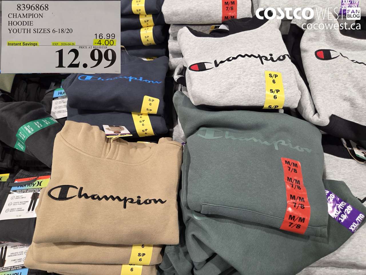 8396868 CHAMPION HOODIE YOUTH SIZES 6-18/20 ($4.00 INSTANT SAVINGS EXPIRES ON 2026-04-26) $12.99