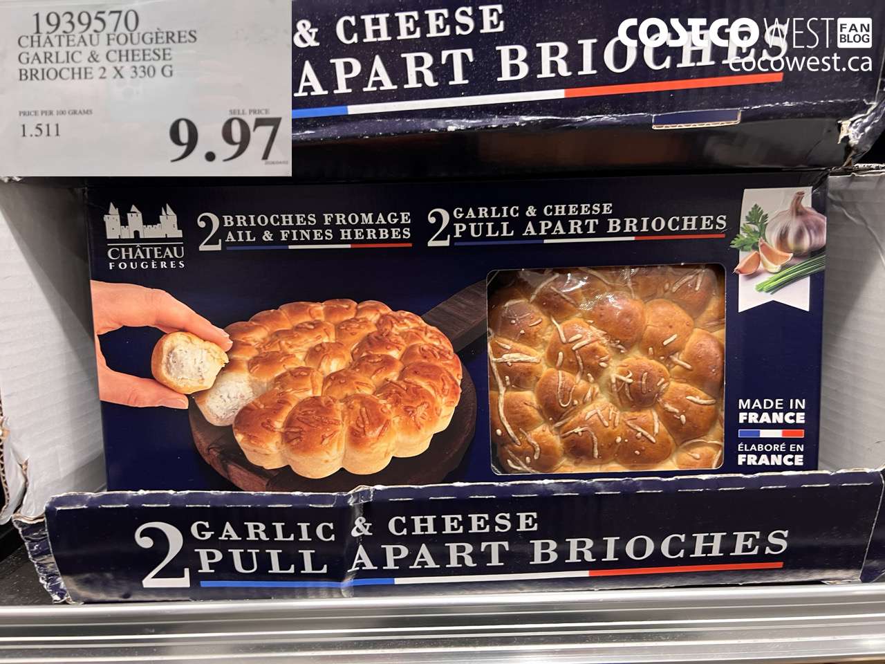 1939570 CHATEAU FOUGERES GARLIC & CHEESE BRIOCHE 2 X 330 G $9.97