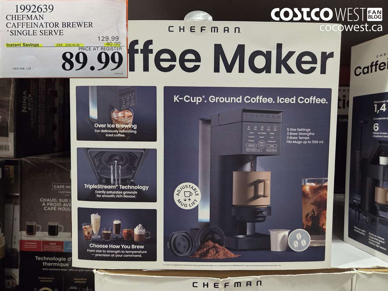 1992639 CHEFMAN CAFFEINATOR BREWER SINGLE SERVE ($40.00 INSTANT SAVINGS EXPIRES ON 2026-04-26) $89.99