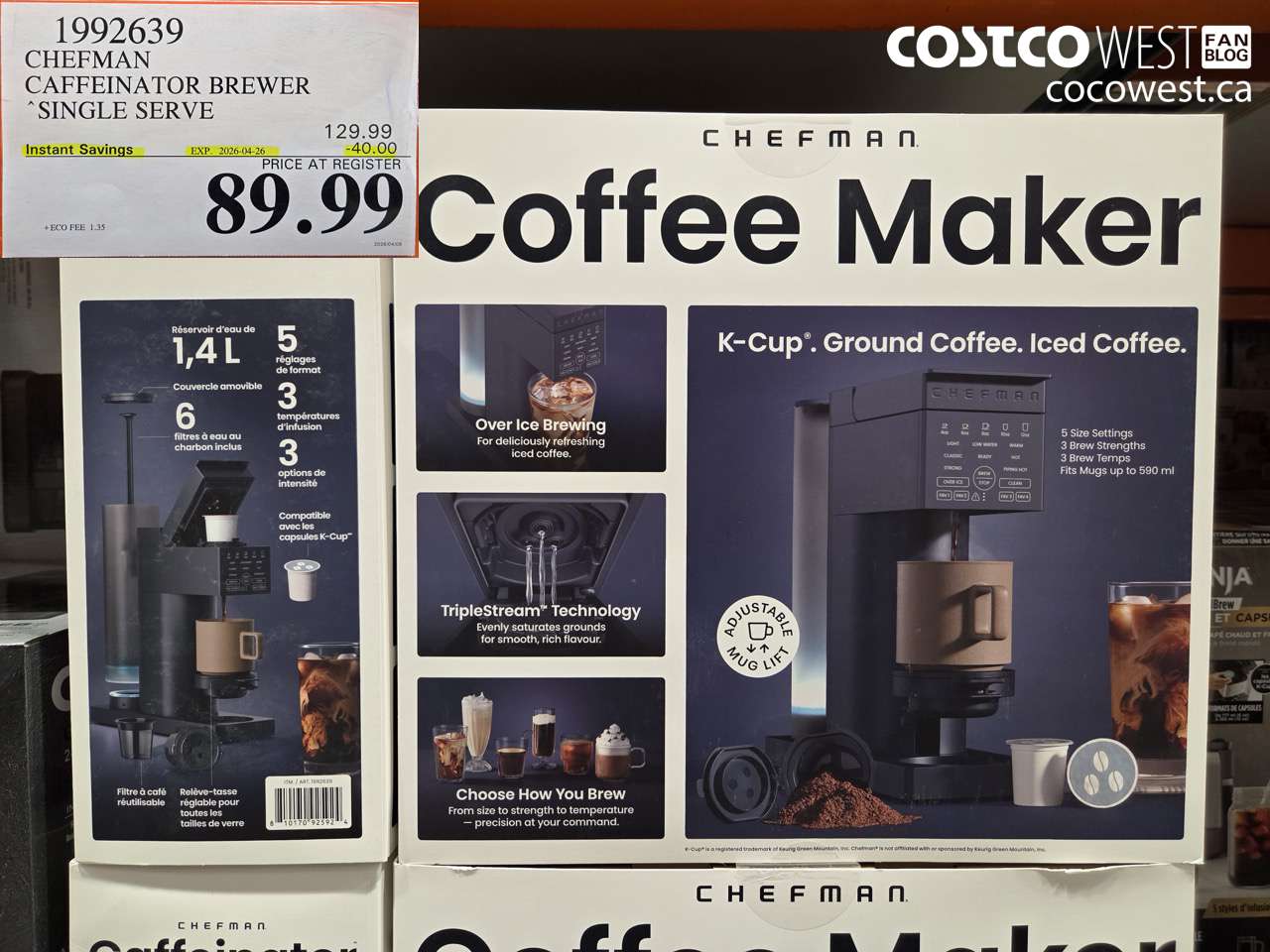 1992639 CHEFMAN CAFFEINATOR BREWER SINGLE SERVE ($40.00 INSTANT SAVINGS EXPIRES ON 2026-04-26) $89.99