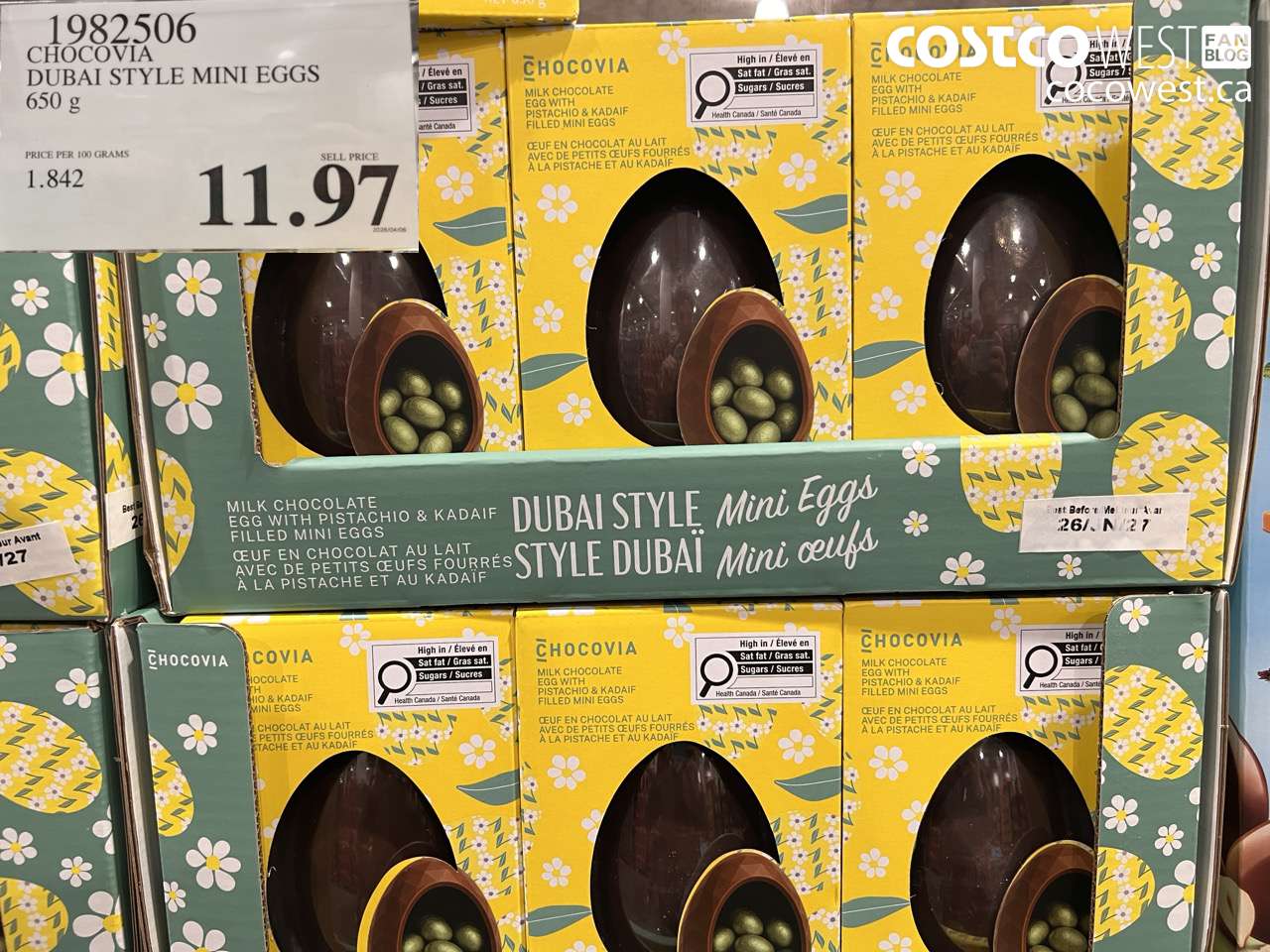 1982506 CHOCOVIA DUBAI STYLE MINI EGGS 650 G $11.97