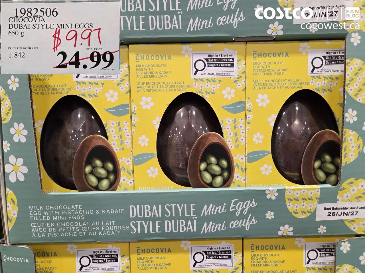 1982506 CHOCOVIA DUBAI STYLE MINI EGGS 650 G $9.97