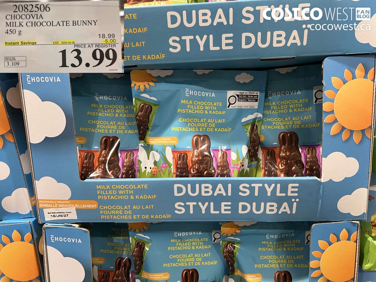 2082506 CHOCOVIA MILK CHOCOLATE BUNNY 450 G ($5.00 INSTANT SAVINGS EXPIRES ON 2026-04-06) $13.99