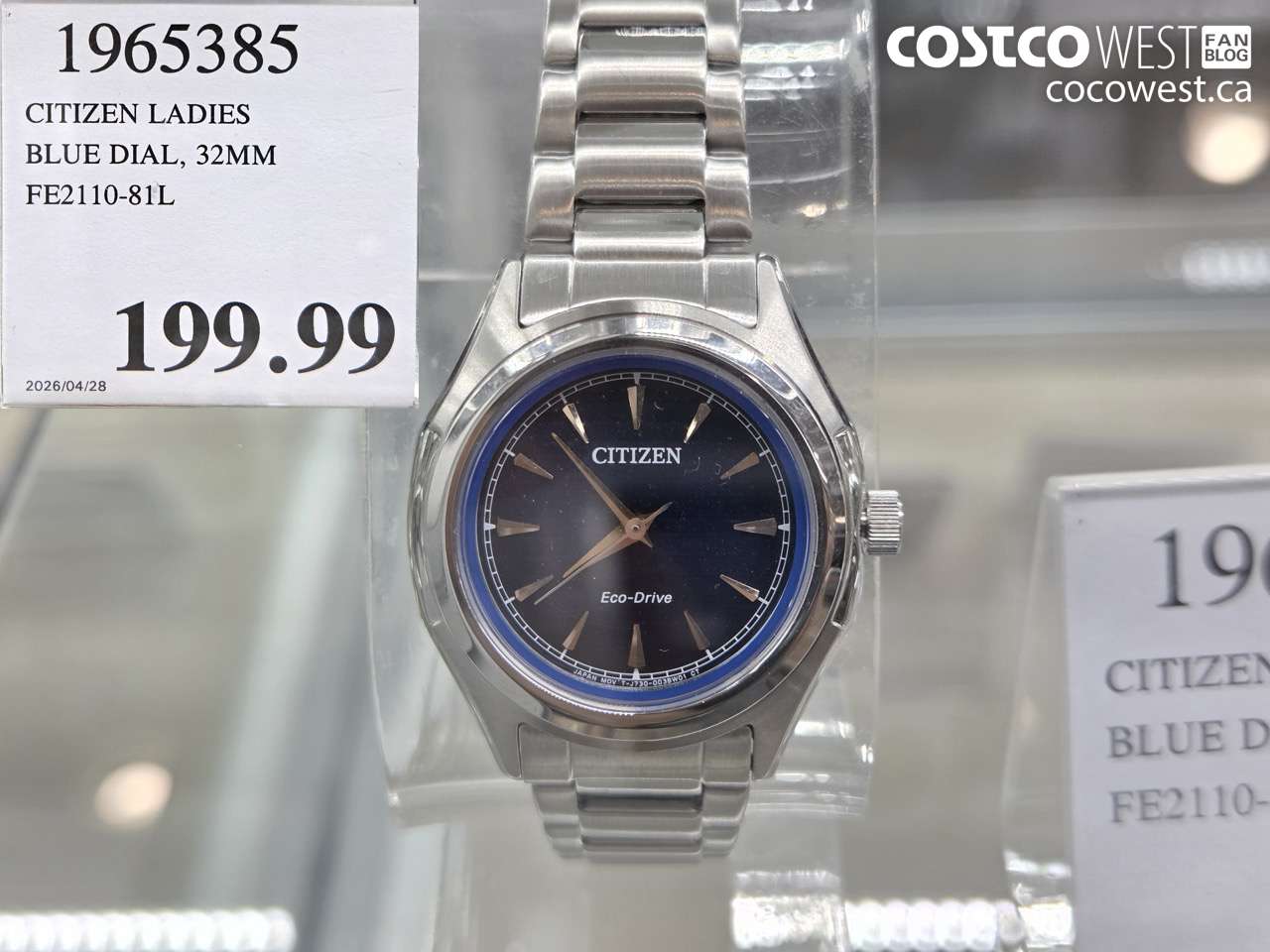 1965385 CITIZEN LADIES BLUE DIAL, 32MM FE2110-81L $199.99