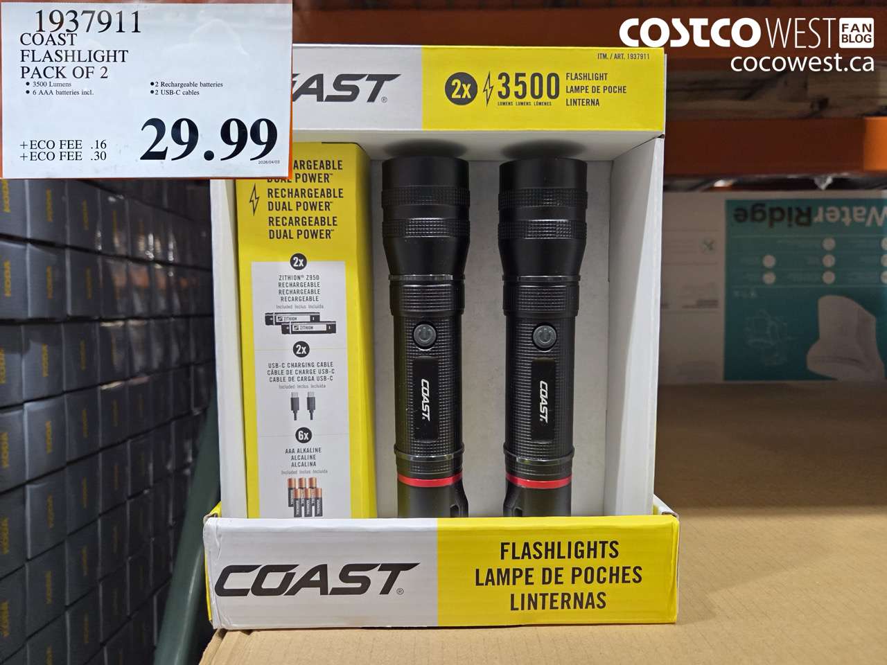 1937911 COAST FLASHLIGHT PACK OF 2 $29.99