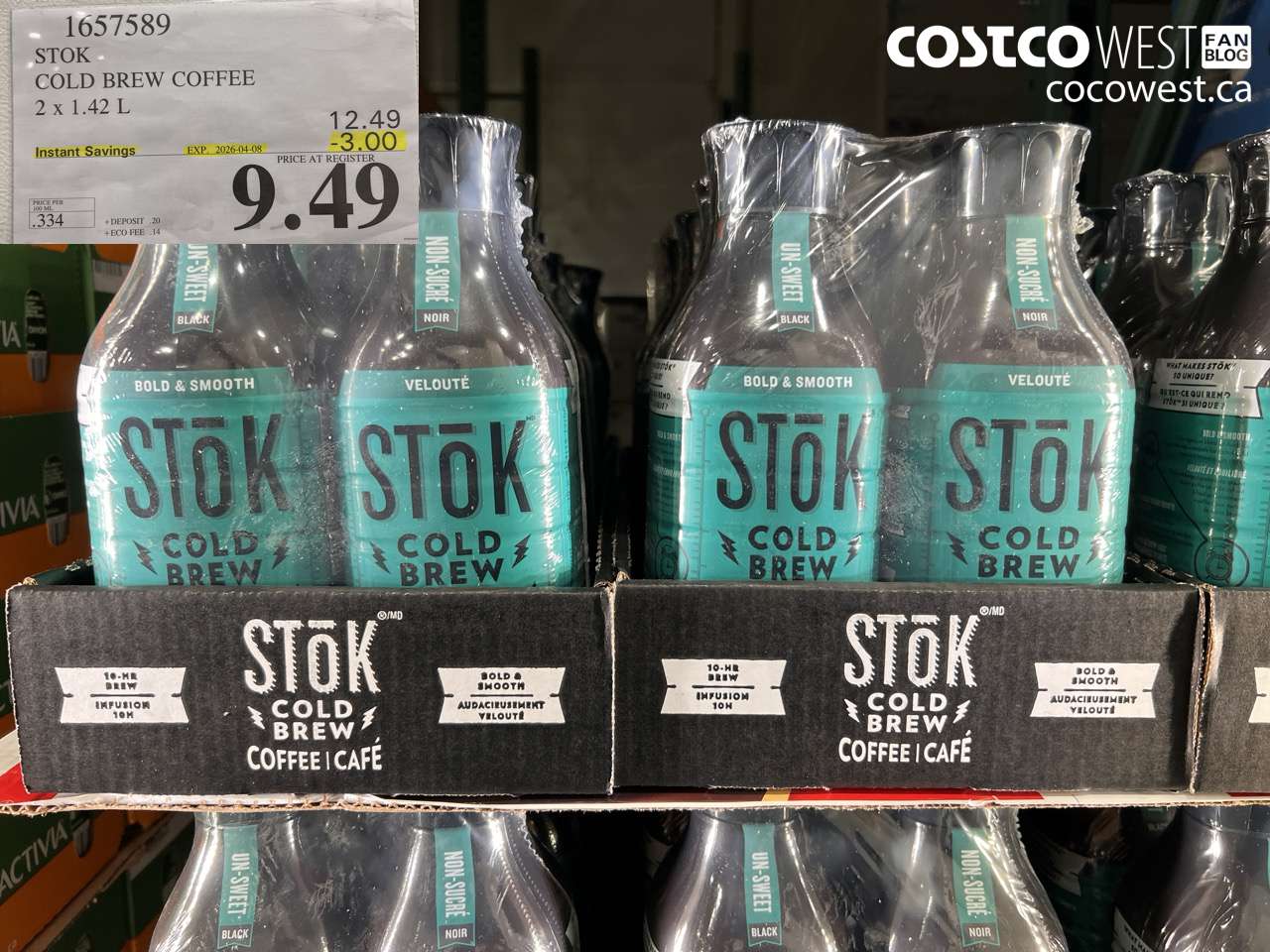 1657589 COLD BREW COFFEE 2 X 1.42 L ($3.00 INSTANT SAVINGS EXPIRES ON 2026-04-08) $9.49