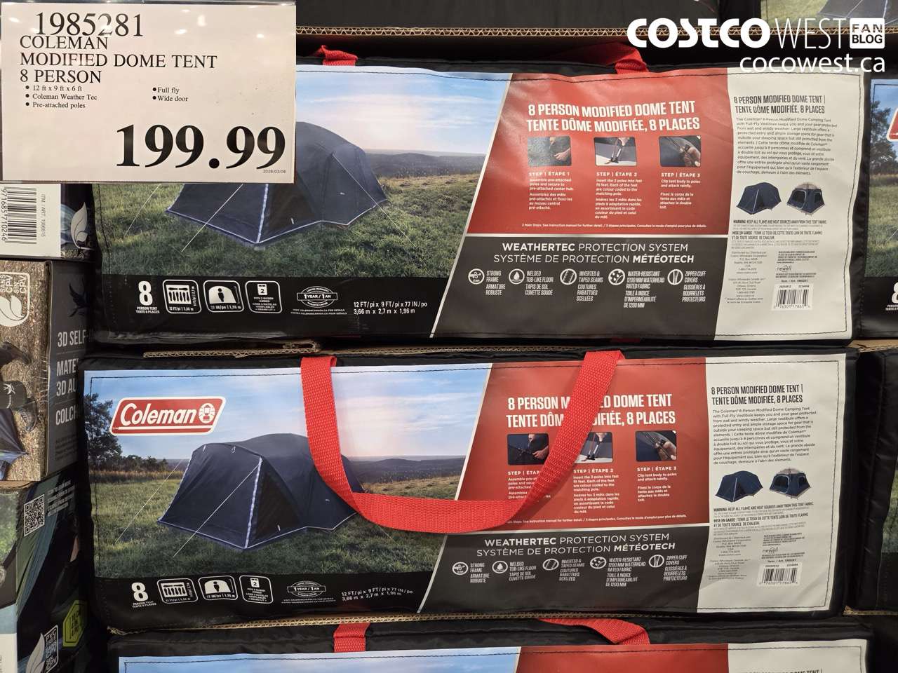 1985281 COLEMAN MODIFIED DOME TENT 8 PERSON $199.99