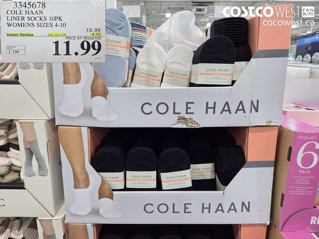 3345678 COLE HAAN LINER SOCKS 10PK WOMENS SIZES 4-10 ($4.00 INSTANT SAVINGS EXPIRES ON 2026-05-03) $11.99