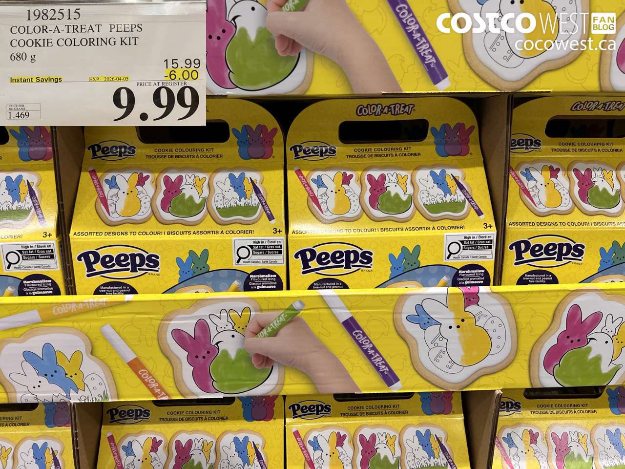 1982515 COLOR-A-TREAT PEEPS COOKIE COLORING KIT 680G ($6.00 INSTANT SAVINGS EXPIRES ON 2026-04-05) $9.99