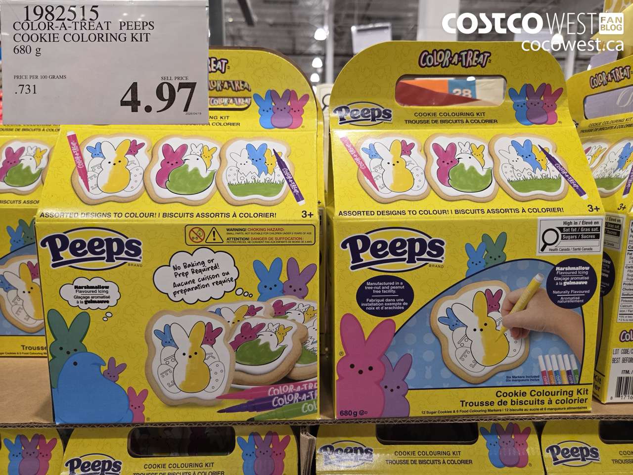 19825115 COLOR-A-TREAT PEEPS COOKIE COLORING KIT 680 g $4.97