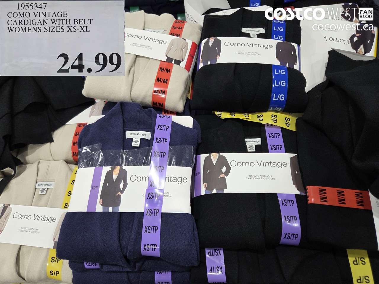 1955347 COMO VINTAGE CARDIGAN WITH BELT WOMENS SIZES XS-XL $24.99