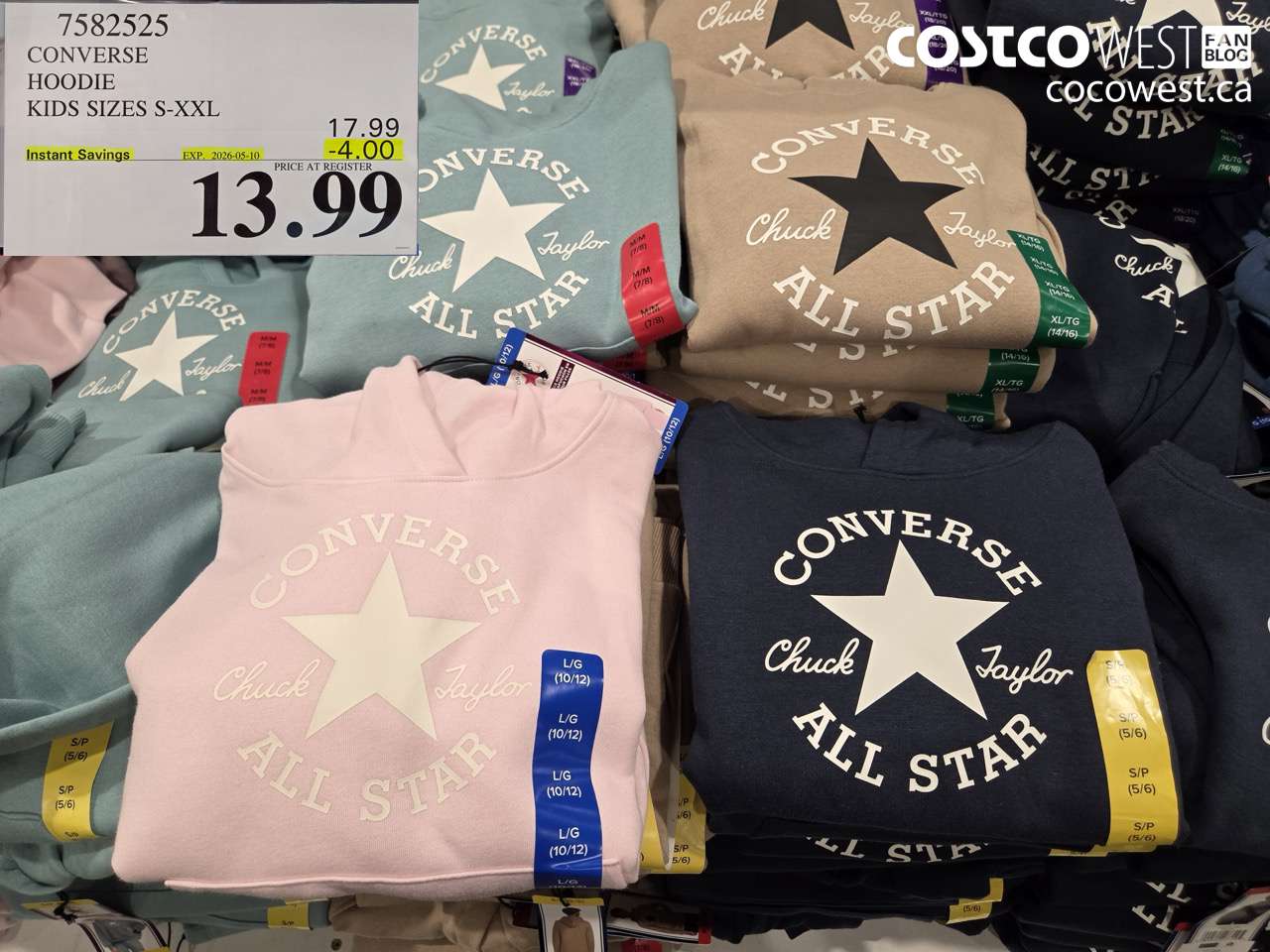 7582525 CONVERSE HOODIE KIDS SIZES S-XXL ($4.00 INSTANT SAVINGS EXPIRES ON 2026-05-10) $13.99