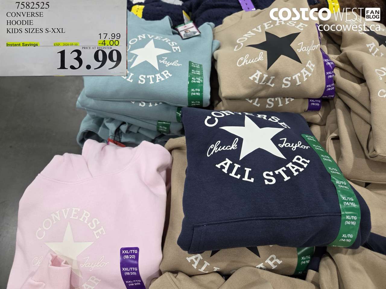 7582525 CONVERSE HOODIE KIDS SIZES S-XXL ($4.00 INSTANT SAVINGS EXPIRES ON 2026-05-10) $13.99