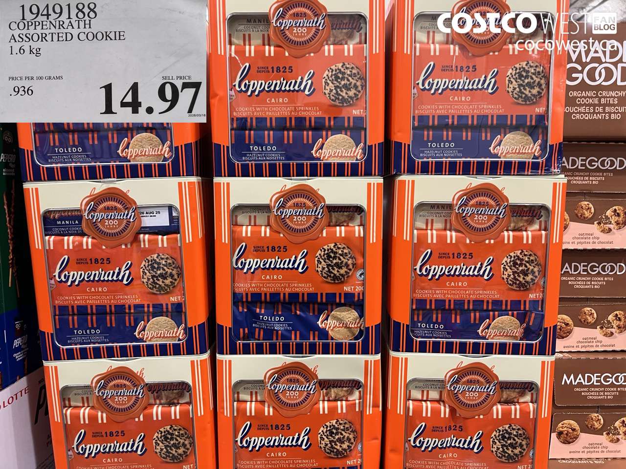 1949188 COPPENRATH ASSORTED COOKIE 1.6KG $14.97