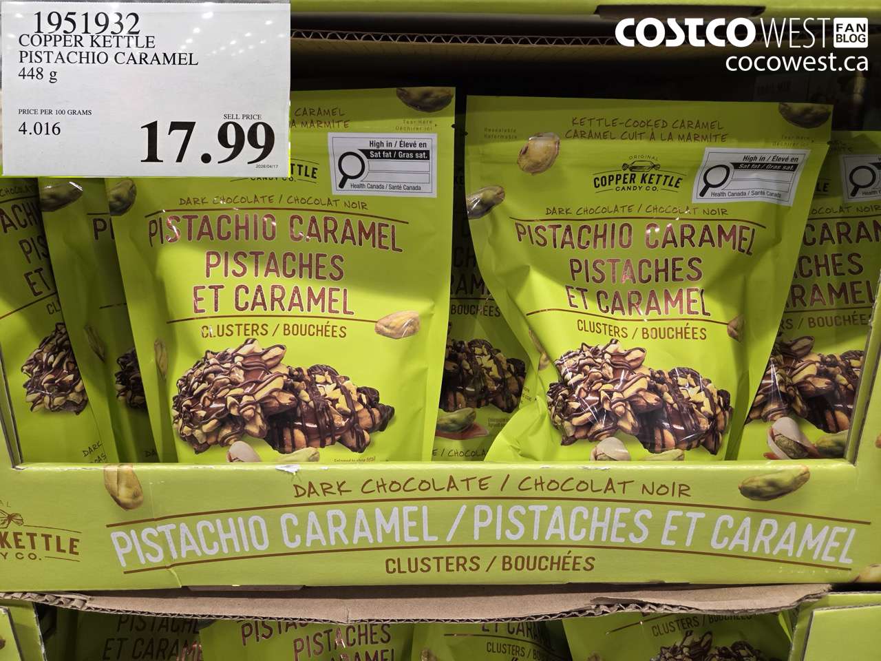 1951932 COPPER KETTLE PISTACHIO CARAMEL 448G $17.99