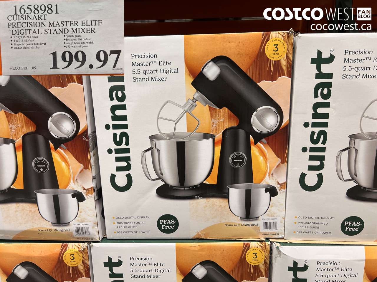 1658981 CUISINART PRECISION MASTER ELITE DIGITAL STAND MIXER $199.97