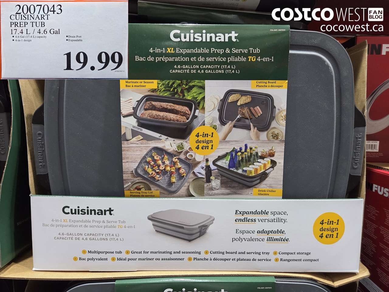 2007043 CUISINART PREP TUB 17.4 L / 4.6 GAL $19.99