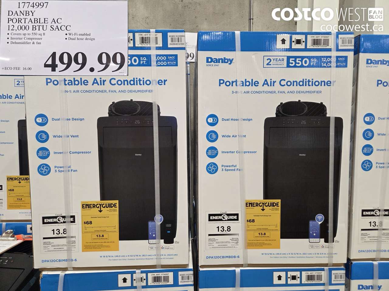 1774997 DANBY PORTABLE AC 12,000 BTU SACC $499.99