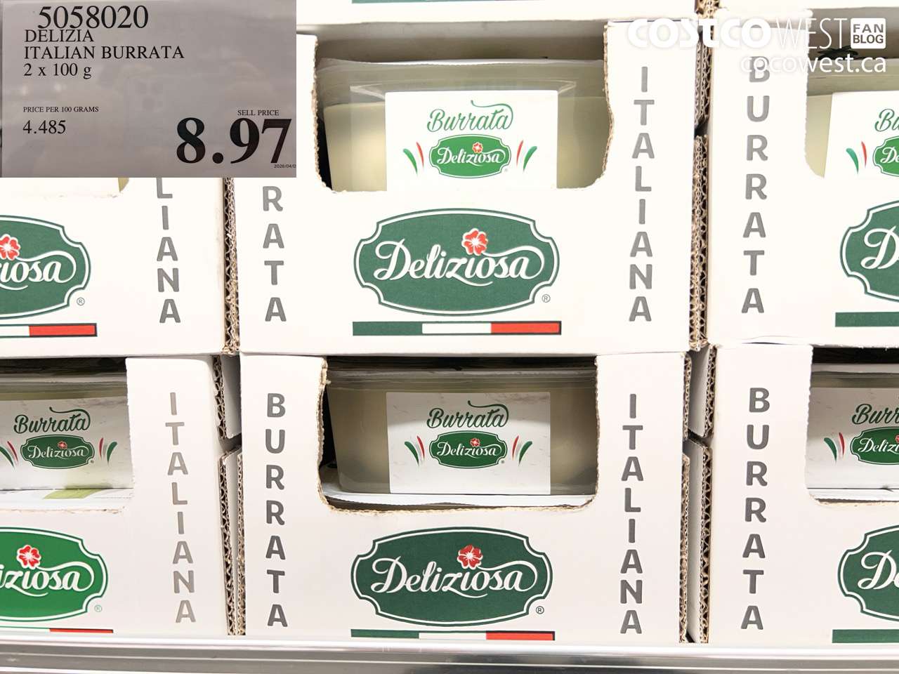 5058020 DELIZIA ITALIAN BURRATA 2 X 100G $8.97
