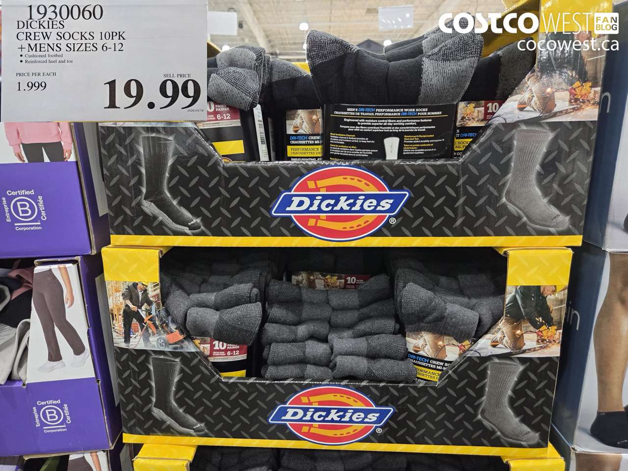 1930060 DICKIES CREW SOCKS 10PK + MENS SIZES 6-12 $19.99