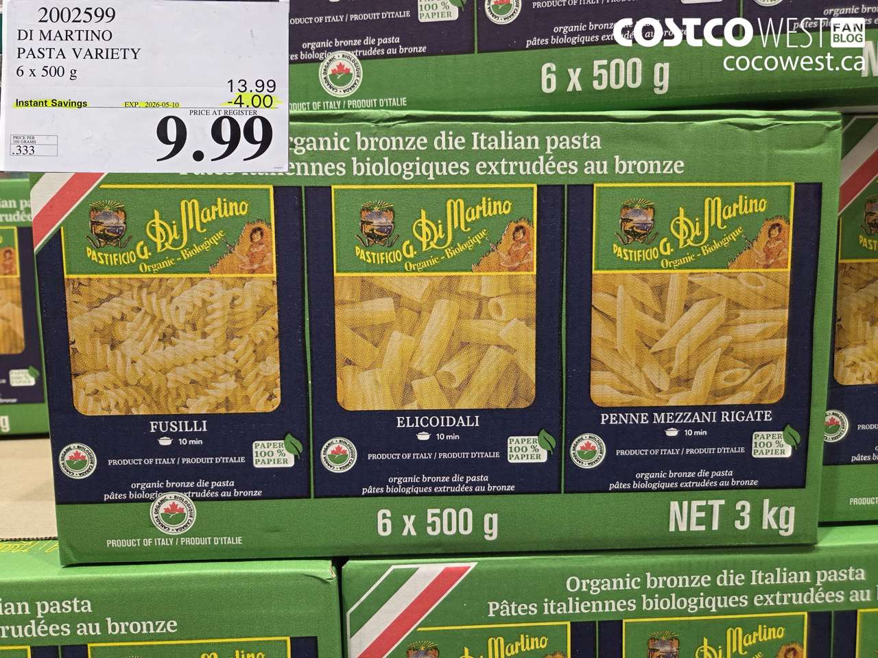 2002599 DI MARTINO PASTA VARIETY 6 X 500 G ($4.00 INSTANT SAVINGS EXPIRES ON 2026-05-10) $9.99