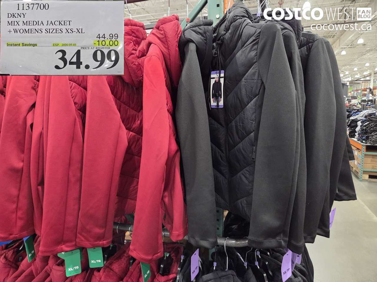 1137700 DKNY MIX MEDIA JACKET + WOMENS SIZES XS-XL ($10.00 INSTANT SAVINGS EXPIRES ON 2026-05-03) $34.99