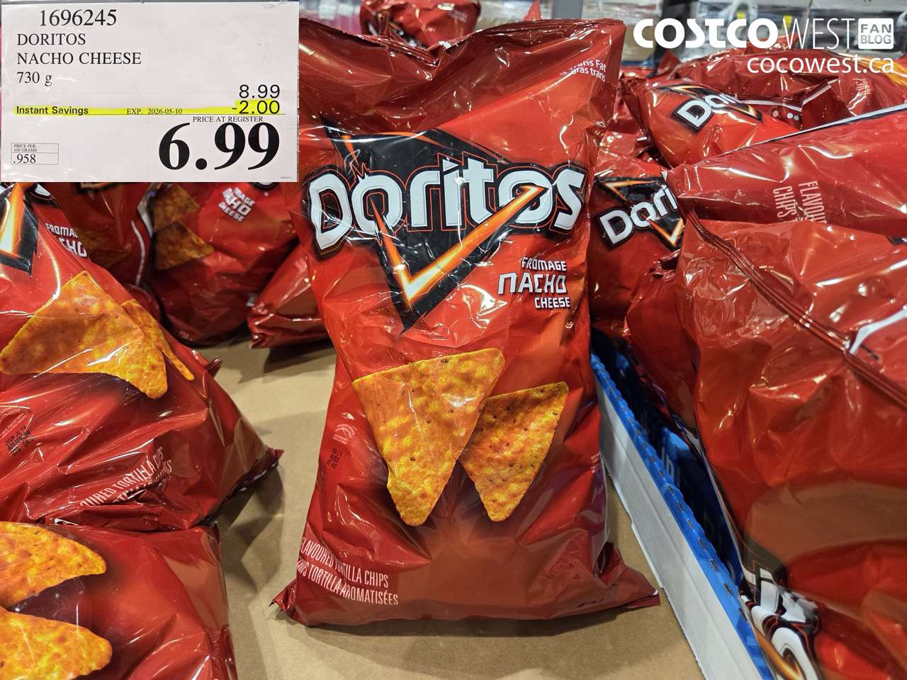 1696245 DORITOS NACHO CHEESE 730 G ($2.00 INSTANT SAVINGS EXPIRES ON 2026-05-10) $6.99