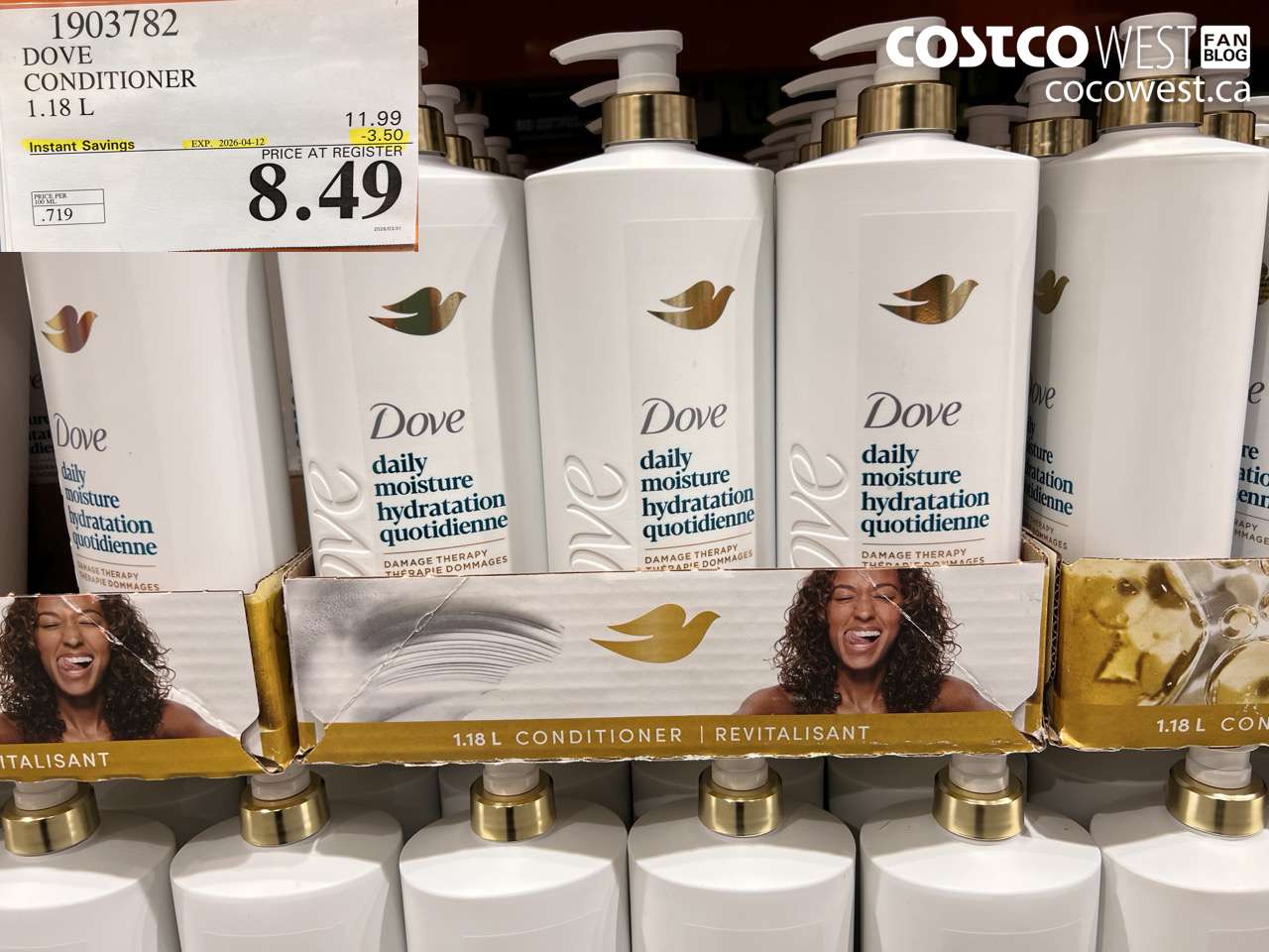 1903782 DOVE CONDITIONER 1.18 L ($3.50 INSTANT SAVINGS EXPIRES ON 2026-04-12) $8.49