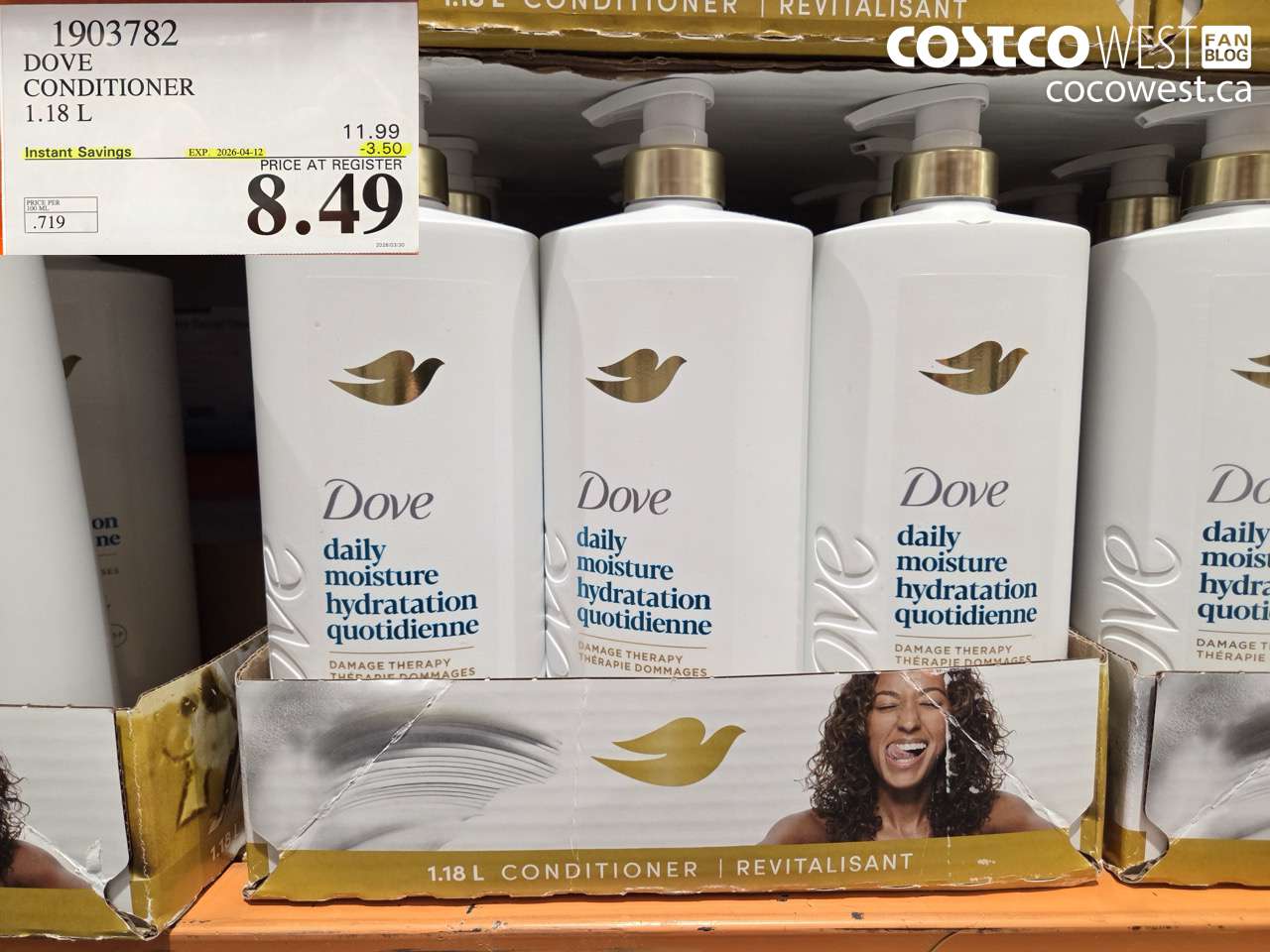 1903782 DOVE CONDITIONER 1.18 L ($3.50 INSTANT SAVINGS EXPIRES ON 2026-04-12) $8.49