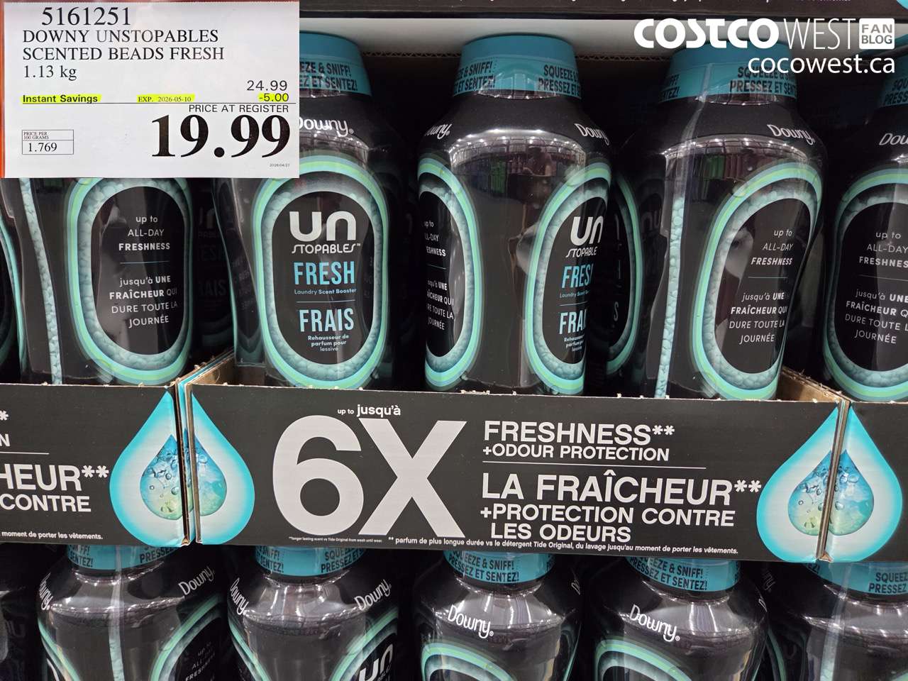 5161251 DOWNY UNSTOPABLES SCENTED BEADS FRESH 1.13 KG ($5.00 INSTANT SAVINGS EXPIRES ON 2026-05-10) $19.99