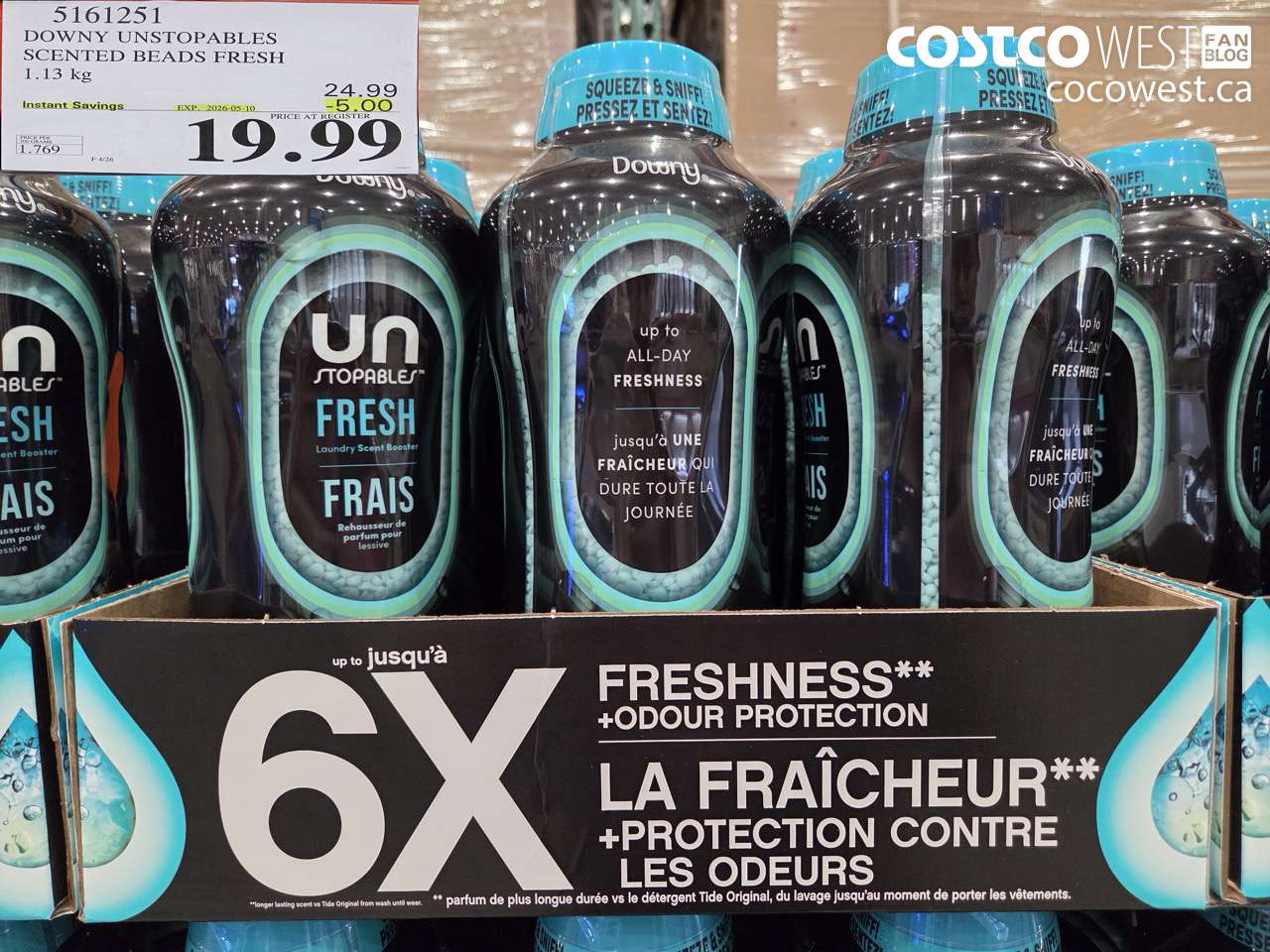 5161251 DOWNY UNSTOPPABLES SCENTED BEADS FRESH 1.13 KG ($5.00 INSTANT SAVINGS EXPIRES ON 2026-05-10) $19.99