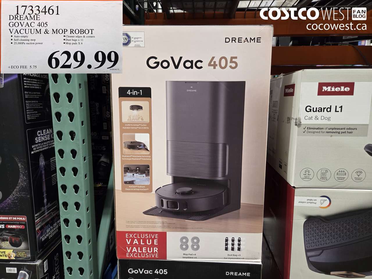 1733461 DREAME GOVAC 405 VACUUM & MOP ROBOT $629.99