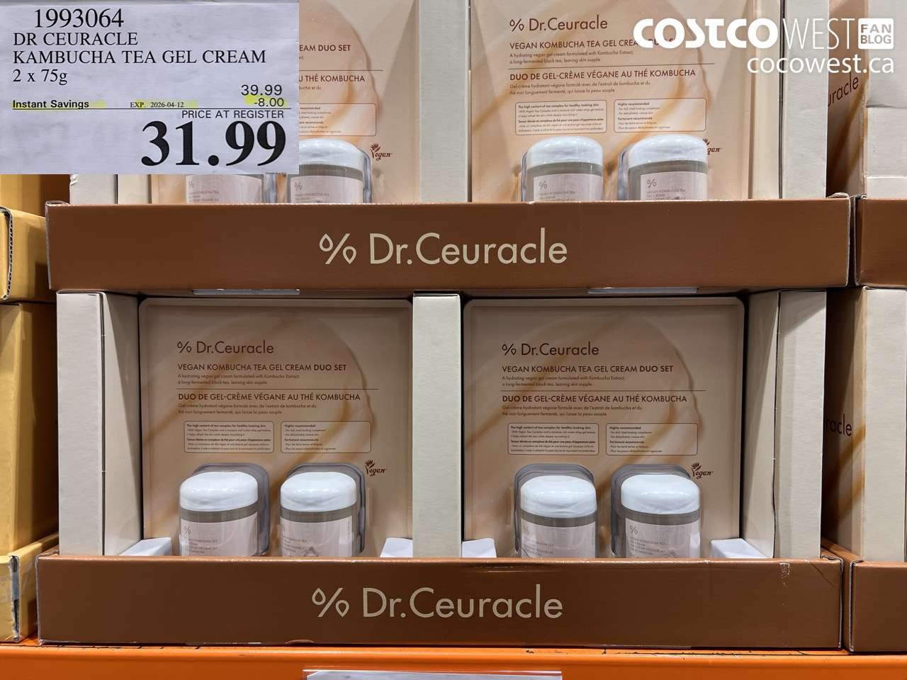 1993064 DR CEURACLE KAMBUCHA TEA GEL CREAM 2 X 75G ($8.00 INSTANT SAVINGS EXPIRES ON 2026-04-12) $31.99