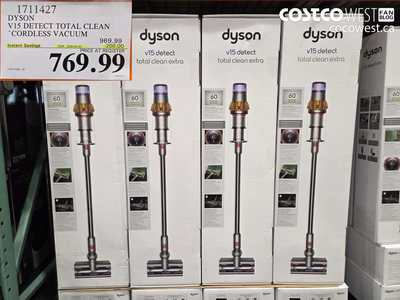 1711427 DYSON V15 DETECT TOTAL CLEAN CORDLESS VACUUM ($200.00 INSTANT SAVINGS EXPIRES ON 2026-04-30) $769.99