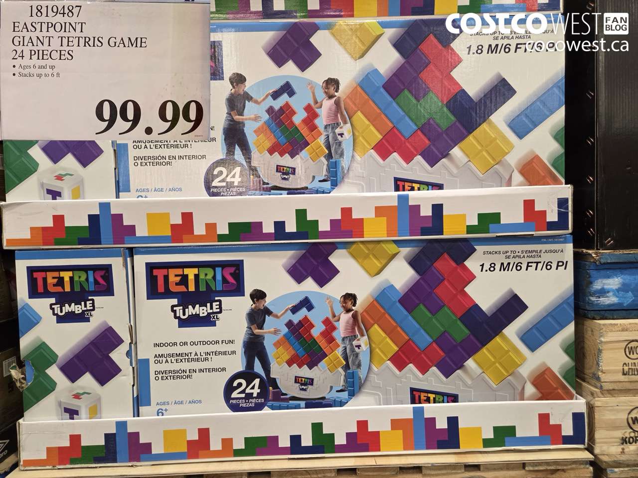 1819487 EASTPOINT GIANT TETRIS GAME 24 PIECES $99.99