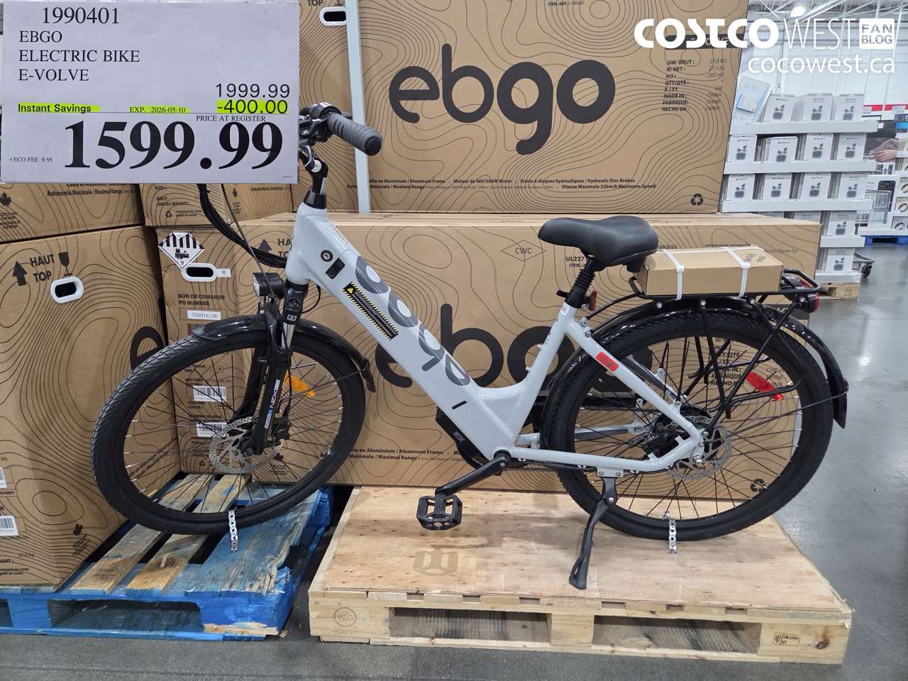 1990401 EBGO ELECTRIC BIKE E-VOLVE ($400.00 INSTANT SAVINGS EXPIRES ON 2026-05-10) $1599.99