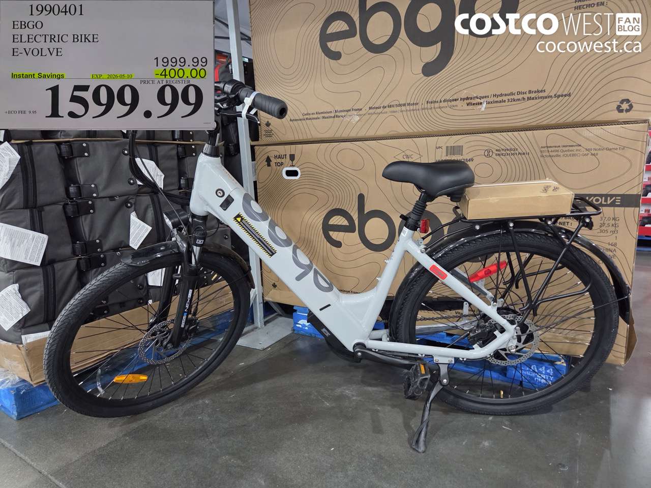 1990401 EBGO ELECTRIC BIKE E-VOLVE ($400.00 INSTANT SAVINGS EXPIRES ON 2026-05-10) $1599.99