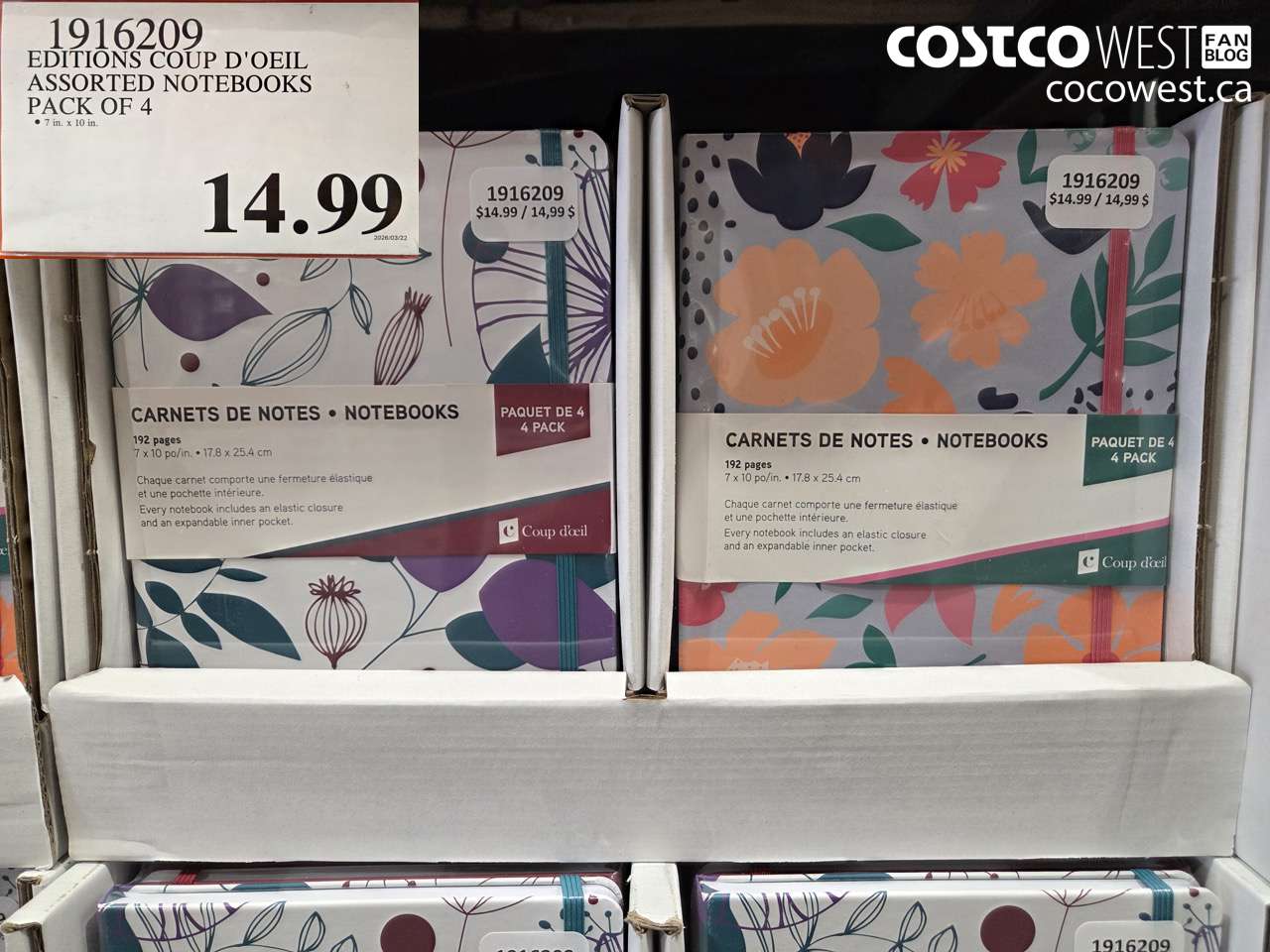 1916209 EDITIONS COUP D'OEIL ASSORTED NOTEBOOKS PACK OF 4 $14.99