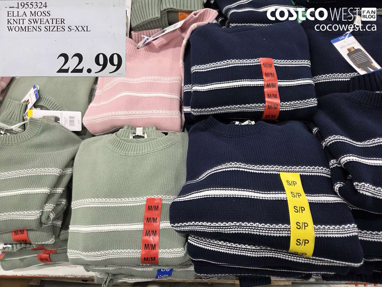 1955324 ELLA MOSS KNIT SWEATER WOMENS SIZES S-XXL $22.99