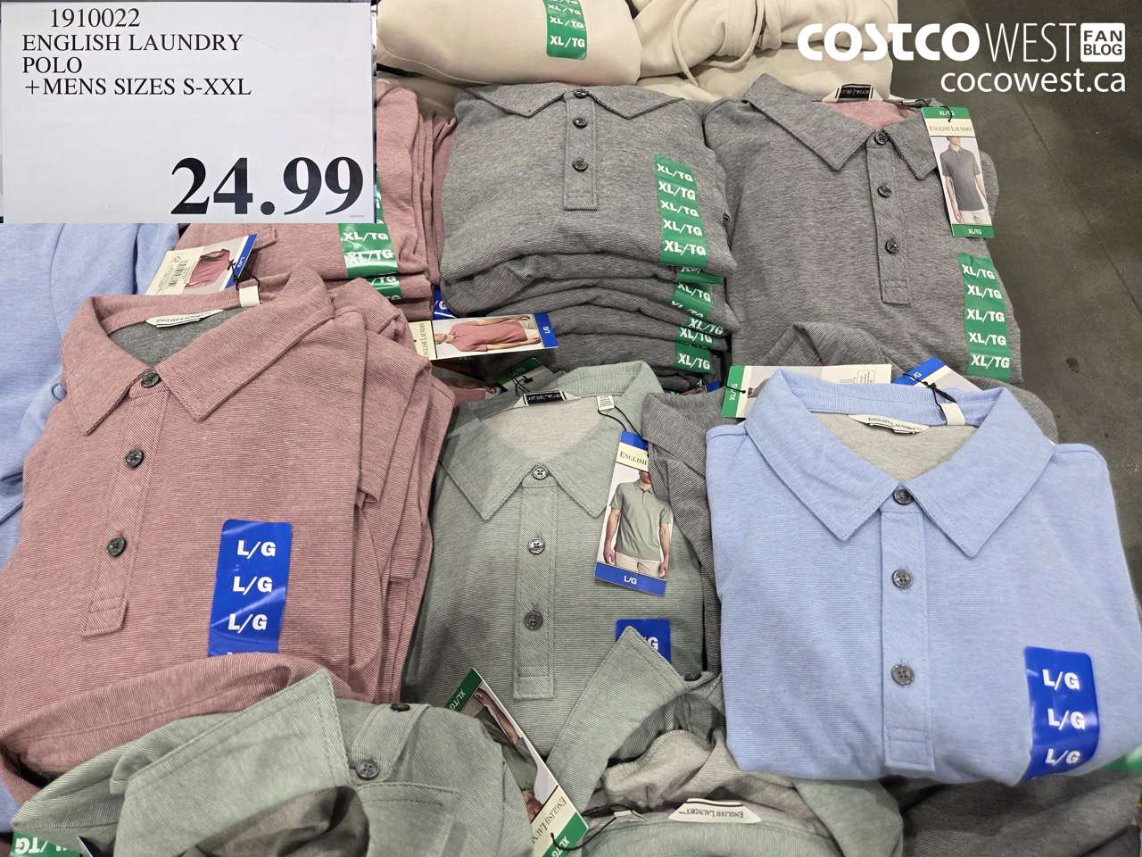 1910022 ENGLISH LAUNDRY POLO + MENS SIZES S-XXL $24.99