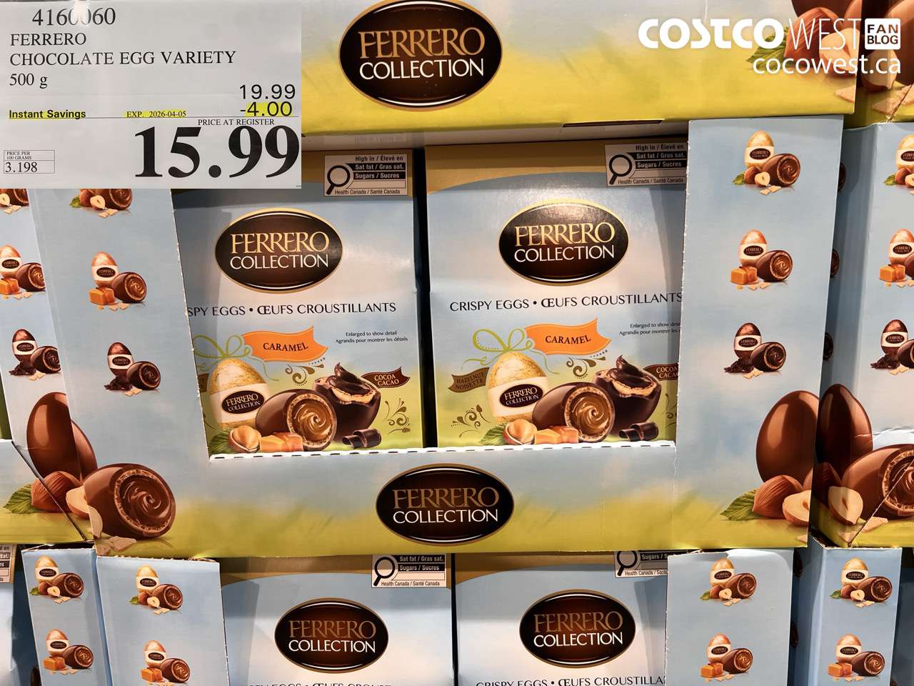 4160060 FERRERO CHOCOLATE EGG VARIETY 500 G ($4.00 INSTANT SAVINGS EXPIRES ON 2026-04-05) $15.99