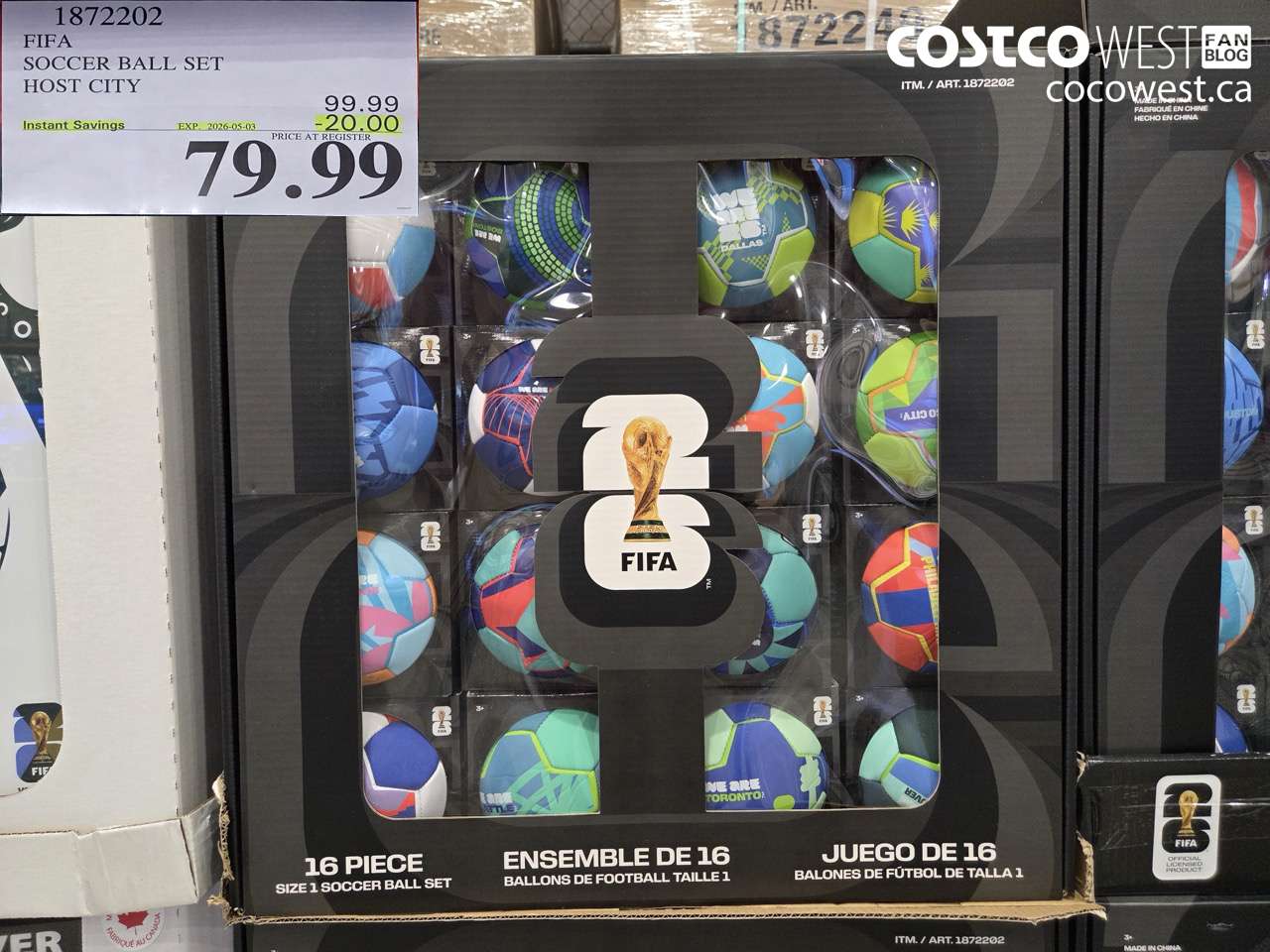 1872202 FIFA SOCCER BALL SET HOST CITY ($20.00 INSTANT SAVINGS EXPIRES ON 2026-05-03) $79.99